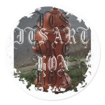 Distressed Round Stickers