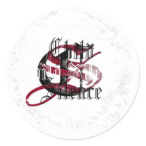 Distressed Round Stickers by childsilence Distressed Round Stickers