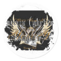 Distressed Round Stickers by yemsy1 Distressed Round Stickers