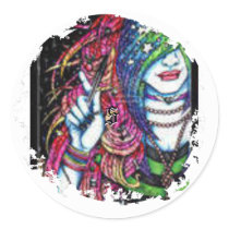Distressed Round Stickers