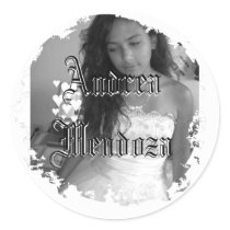 Distressed Round Stickers by andreamendoza1 Distressed Round Stickers