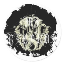 Distressed Round Stickers