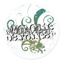 Distressed Round Stickers by lnzschilling Distressed Round Stickers