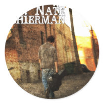 Distressed Round Stickers by nateschierman Distressed Round Stickers