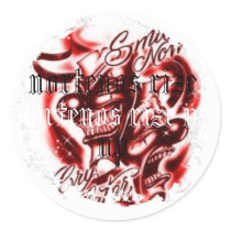 Distressed Round Stickers