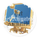 Distressed Round Stickers by get_aniamted Distressed Round Stickers