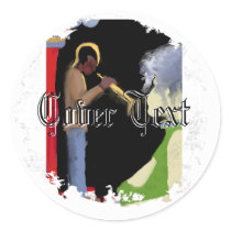 Distressed Round Stickers stickers