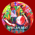Distressed Round Stickers - African beat  stickers
