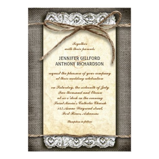 distressed rustic wedding invitations