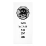 Distressed Skull &amp; Crossbones Silhouette B&amp;W Personalized Rack Card
