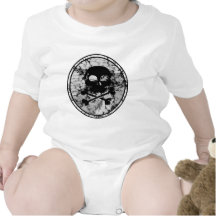 Distressed Skull & Crossbones Silhouette B&W T-shirts