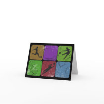 Distressed Soccer Note cards cards
