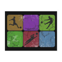 Distressed Soccer Postcards postcards