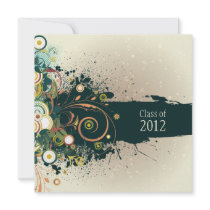 Distressed swirls graduation party announcement