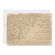 Distressed swirls graduation party announcement zazzle_invitation