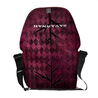 Distressed Tree Retro Argyle Pattern rickshawmessengerbag