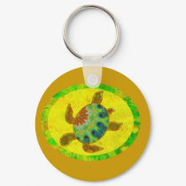 Distressed Turtle Keychain