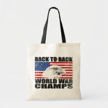 Distressed U.S. Flag & Eagle World War Champs Bag