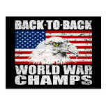 Distressed U.S. Flag & Eagle World War Champs Post Card