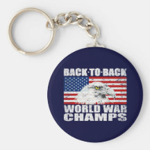 Distressed U.S. World War Champs Keychain