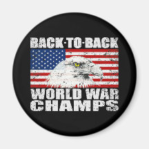 Distressed U.S. World War Champs Magnet