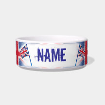 Distressed Union Jack Pet Water Bowls