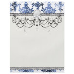 distressed white and royal blue damask pattern full color flyer