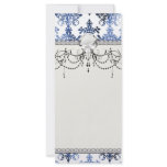 distressed white and royal blue damask pattern rack card template