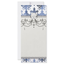 distressed white and royal blue damask pattern rack card template
