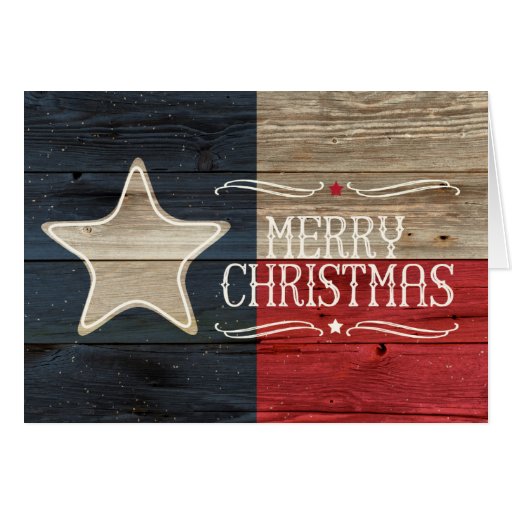 Distressed Wood Texas Flag Christmas Card | Zazzle