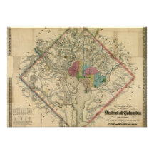 District of Columbia Civil War Era Map Custom Announcement