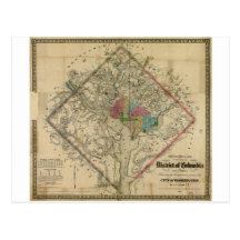 District of Columbia Civil War Era Map Post Cards