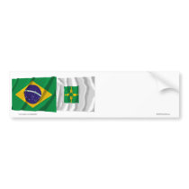 Distrito Federal & Brazil Waving Flags Bumper Stickers