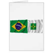 Distrito Federal & Brazil Waving Flags Greeting Card