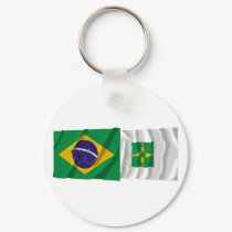 Distrito Federal & Brazil Waving Flags keychains