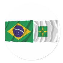 Distrito Federal & Brazil Waving Flags stickers