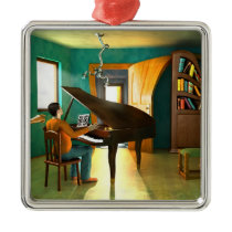 Disturbing the pianist christmas tree ornaments