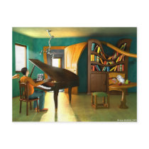 Disturbing the Pianist Postcard