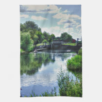 Ditchford Lock (England)l kitchen Tea towel kitchen towels