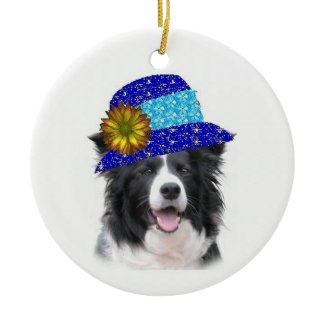 Ditzy Dogs~Border
                                                Collie Ornament~Easter