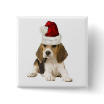 Ditzy Dogs~Original Button~Beagle~Christmas