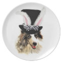 Ditzy Dogs~Original Plate~Border Collie~Easter