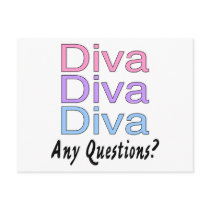Diva Any Questions postcards by CelebrationZazzle Diva Any Questions postcards