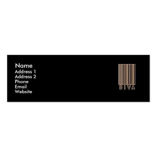 Diva Barcode Style Business Card (front side)
