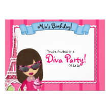 Diva Birthday Custom Invitation