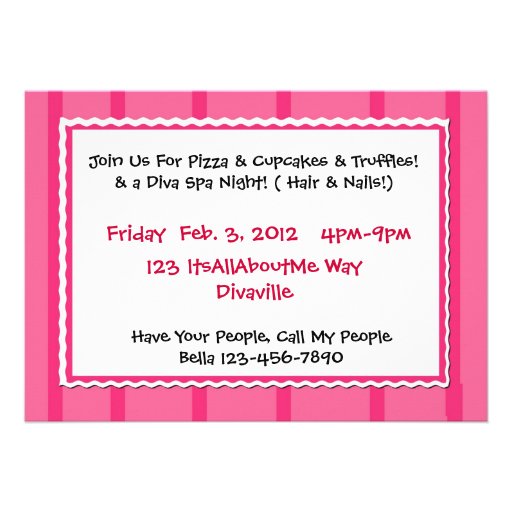 Diva Birthday Invitations
