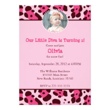Diva Birthday Party Custom Announcements