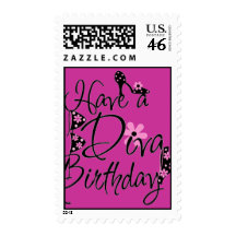 Diva Birthday Postage Stamp