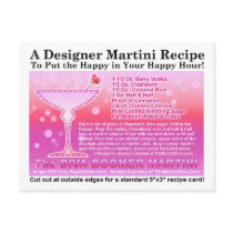 Diva Boomer Pink Martini Recipe Postcard