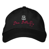 Diva Butterfly Black embroidered hats